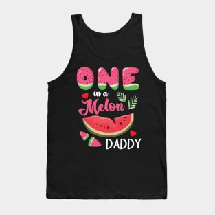 Hearts Watermelon Cream One In A Melon Daddy Dad Papa Father Tank Top